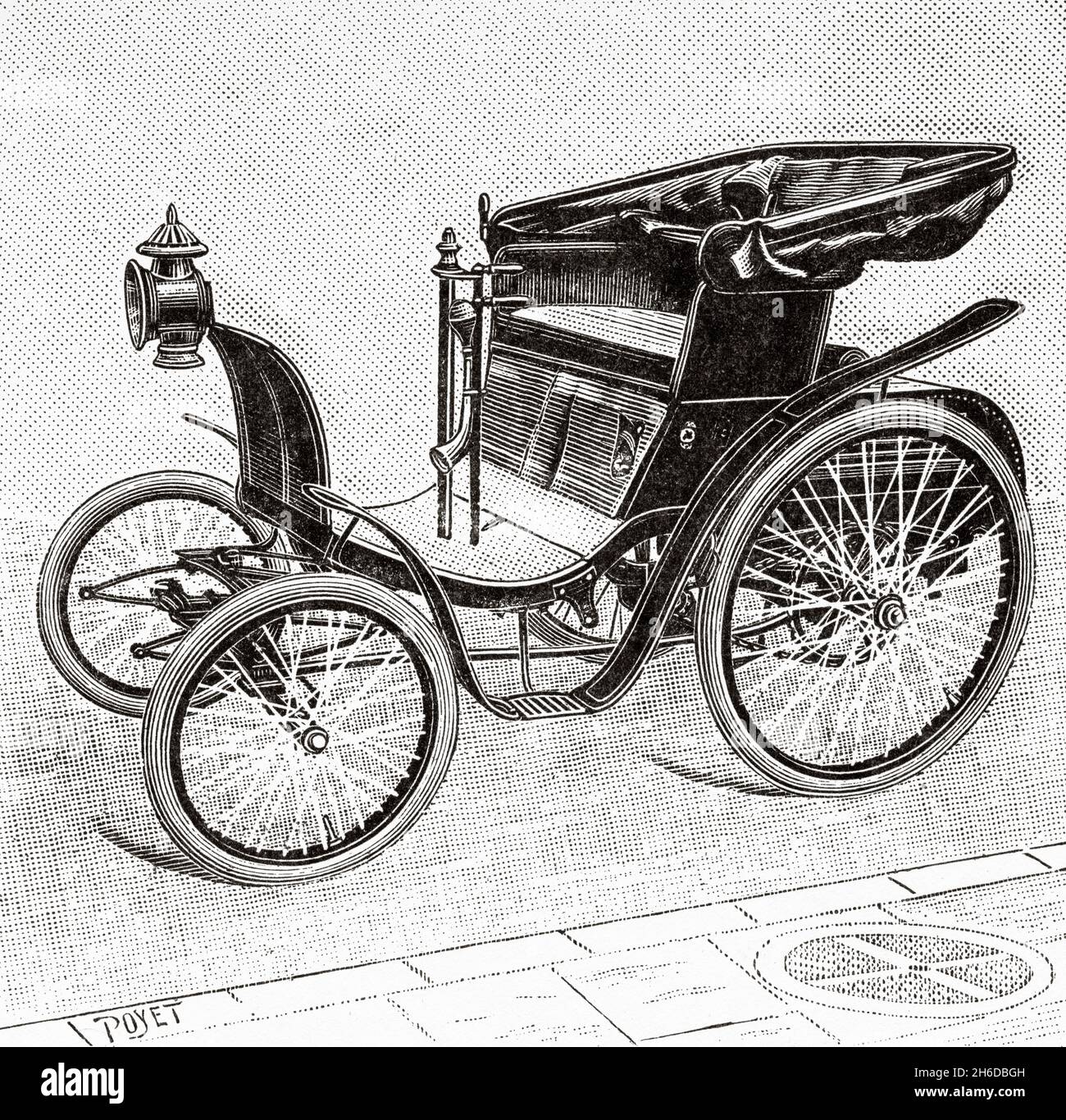 Carrello elettrico modello Richard. Antica illustrazione del 19 ° secolo inciso da la Nature 1897 Foto Stock