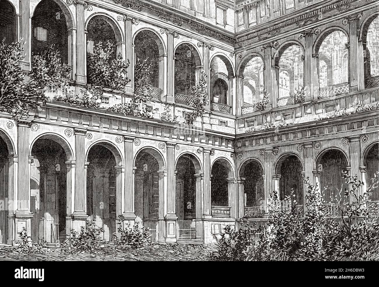 Il Palais du Quai d'Orsay a Parigi, Francia. Europa. Antica illustrazione del 19 ° secolo inciso da la Nature 1897 Foto Stock