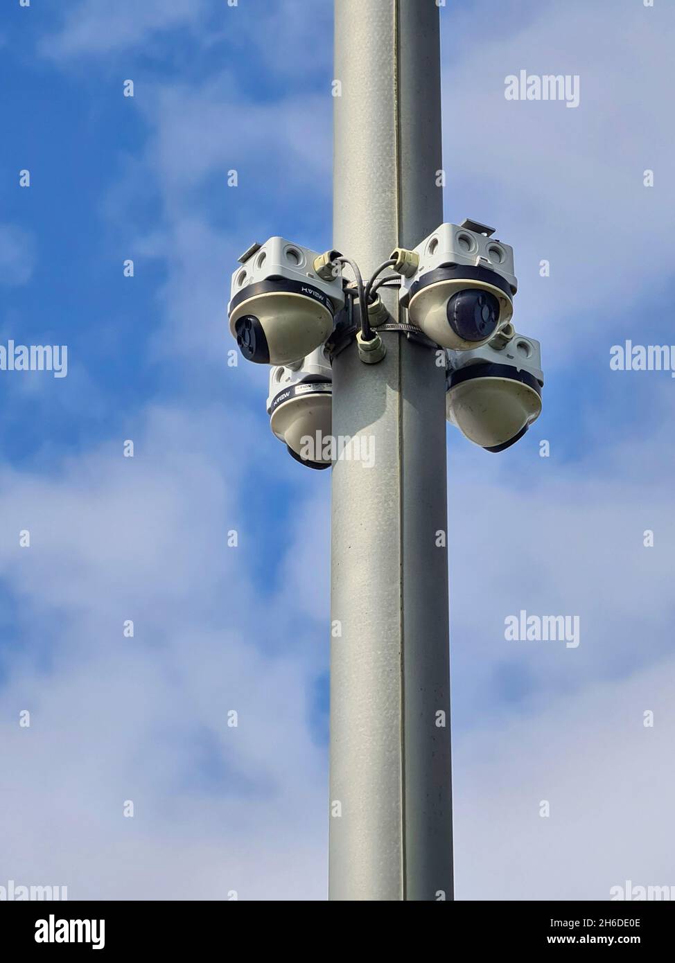 Palo con telecamere di sicurezza, Paesi Bassi Foto Stock