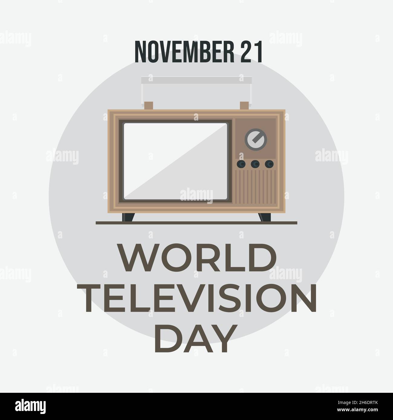 Festa della Televisione del mondo sfondo poster celebrazione. Novembre 21. Giornata mondiale della televisione in stile poster vin con il simbolo della tv Illustrazione Vettoriale