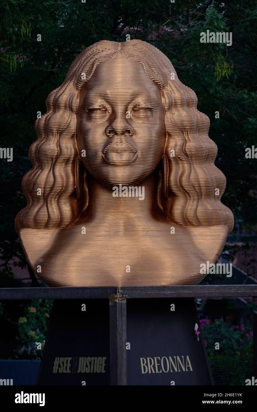 Breonna Taylor scultura in Union Square Park NYC Foto Stock