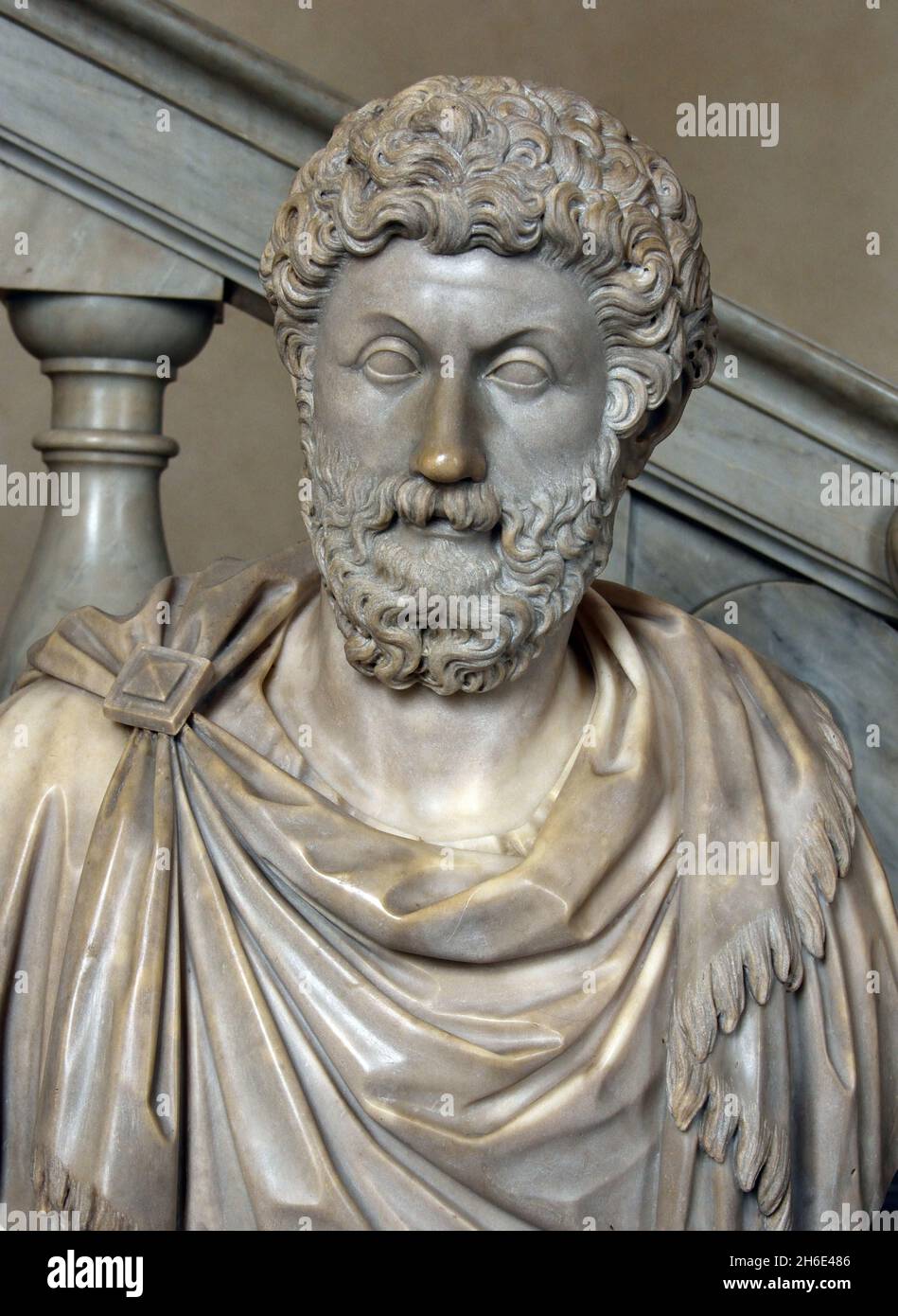 Busto dell'imperatore Marco Aurelio di Collino Filippo, 1737-1800; Collino Ignazio, 1724-1793 romano, Roma, Italia, Italiano, Foto Stock