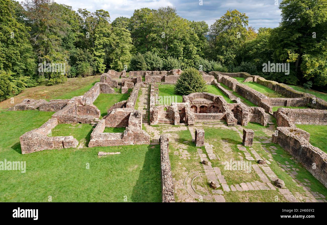 Rovine monastero vicino Heidelberg Germania - Kloster Ruine Panorama Foto Stock
