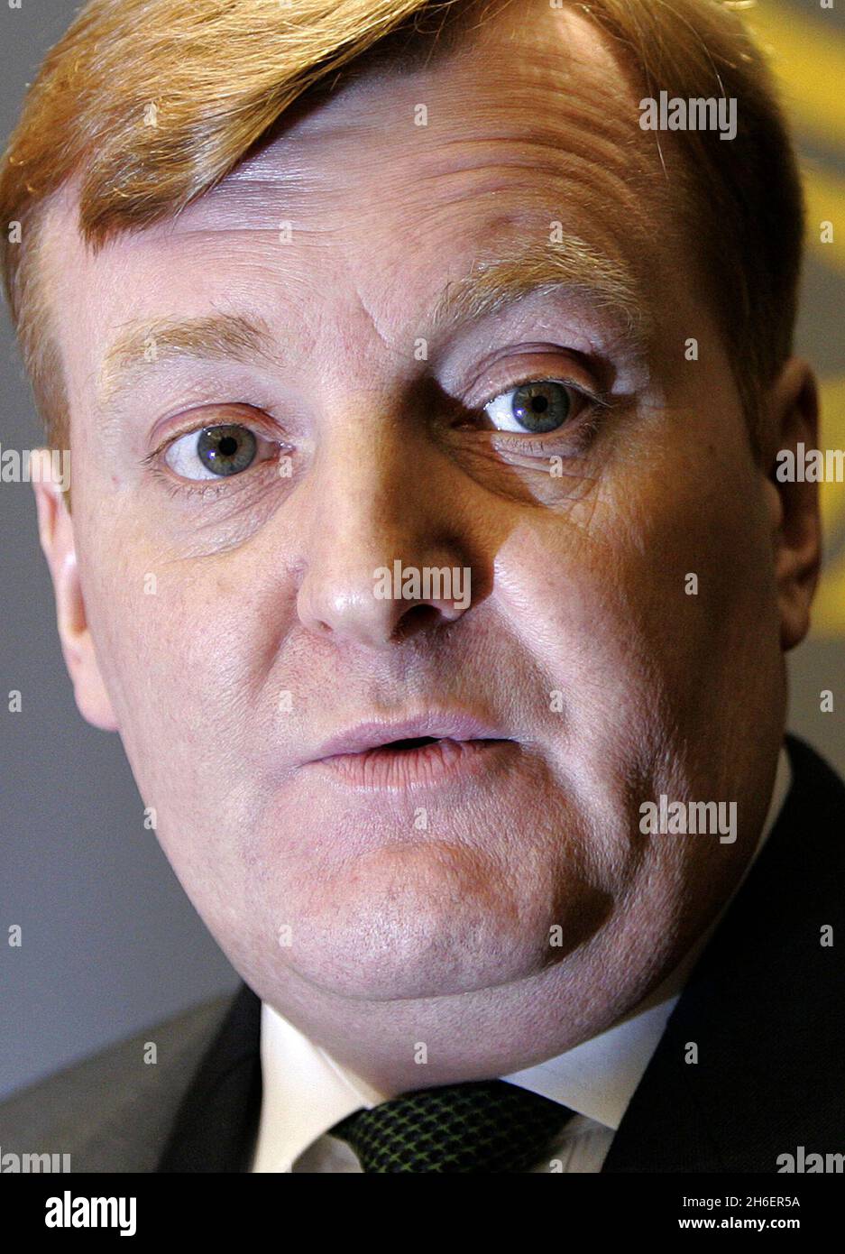 Charles Kennedy si è mostrato nel corso di una conferenza stampa al quartier generale dei liberal-democratici a Londra il 07/01/06, dove ha annunciato le sue dimissioni da leader del partito Foto Stock