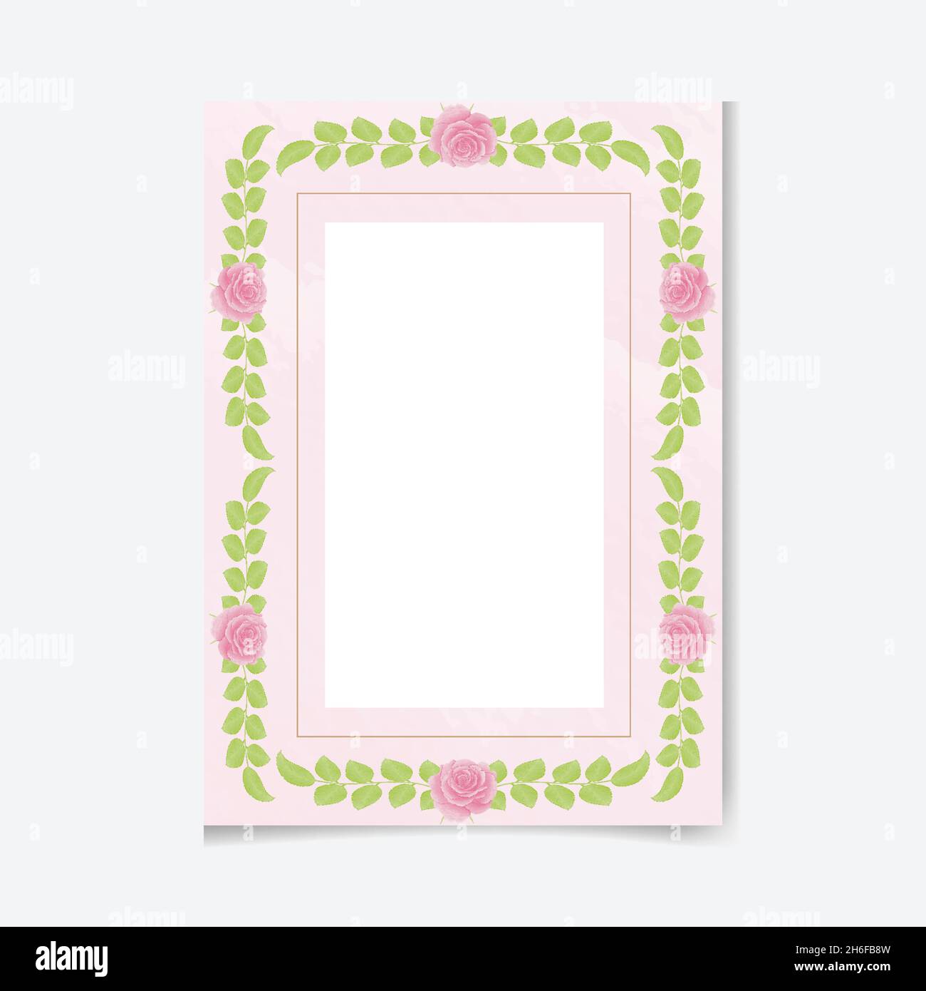 Acquerello fiore naturale e lasciare set design Illustrazione Vettoriale