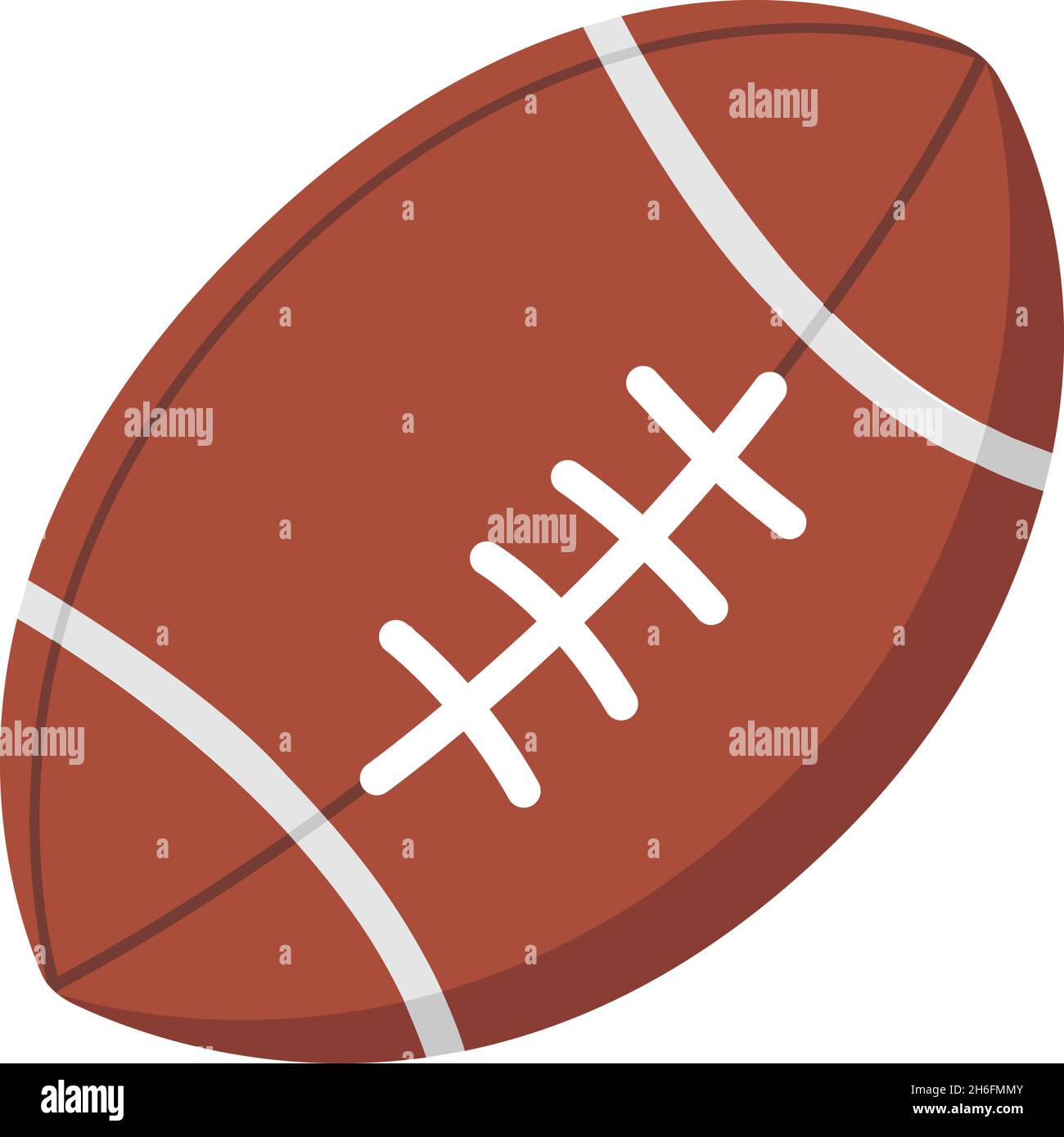 icona a sfera di rugby disegno vettoriale piatto isolato su bianco Illustrazione Vettoriale