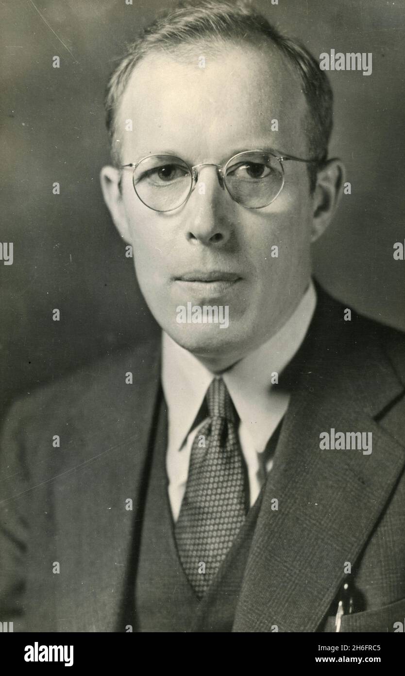 Microbiologo e ambientalista francese-americano René Dubos, USA 1947 Foto Stock