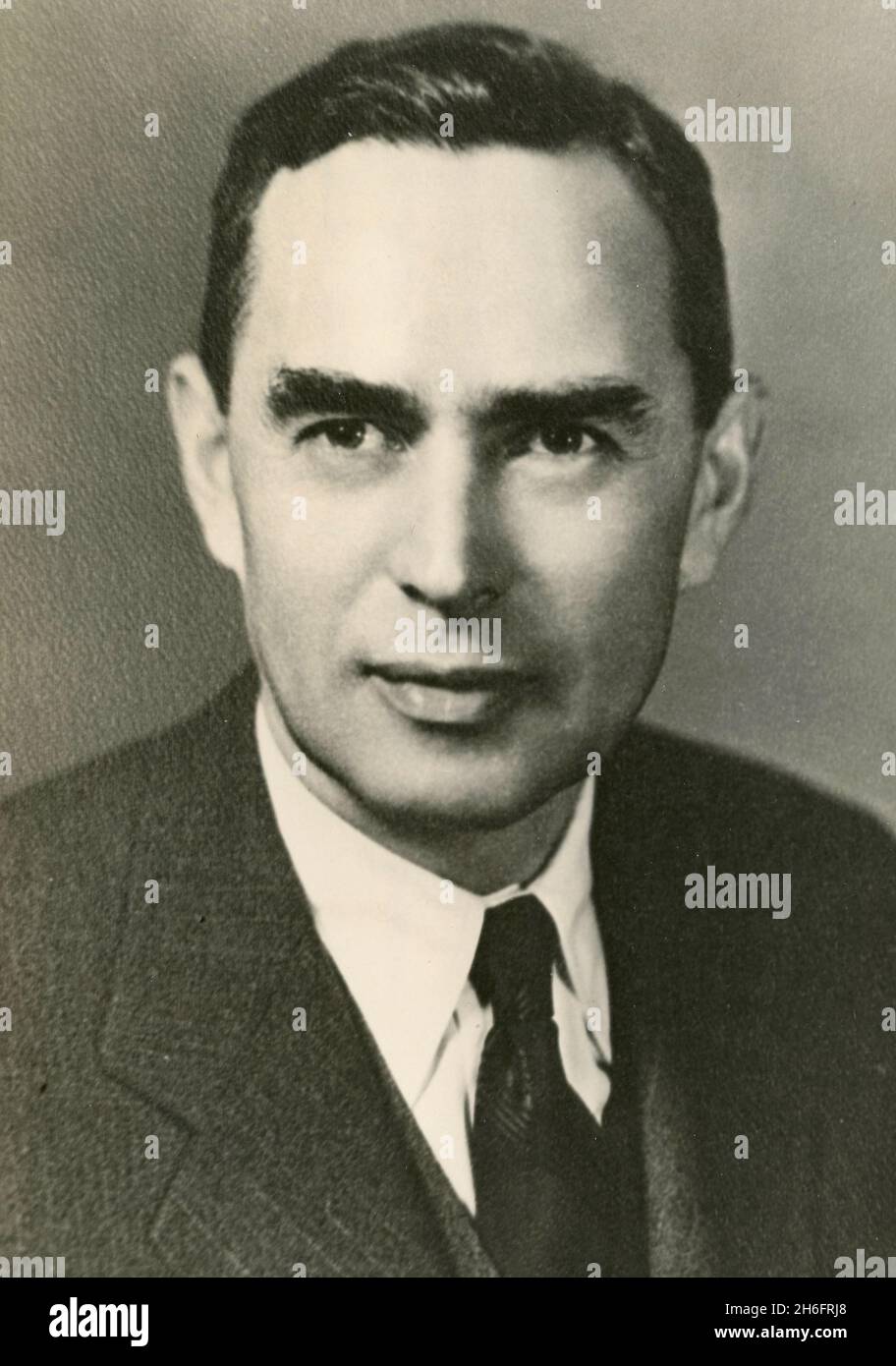 Rabbi americano, accademico e archeologo Dr. Nelson Glueck, presidente dell'Unione Ebraica College, Cincinnati, USA 1947 Foto Stock