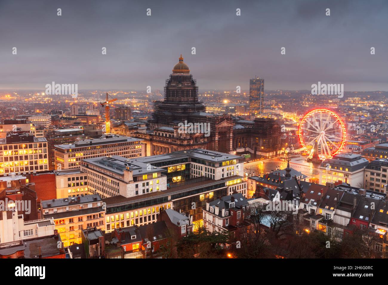 Bruxelles, Belgio paesaggio urbano al Palais de Justice durante il tramonto. Foto Stock