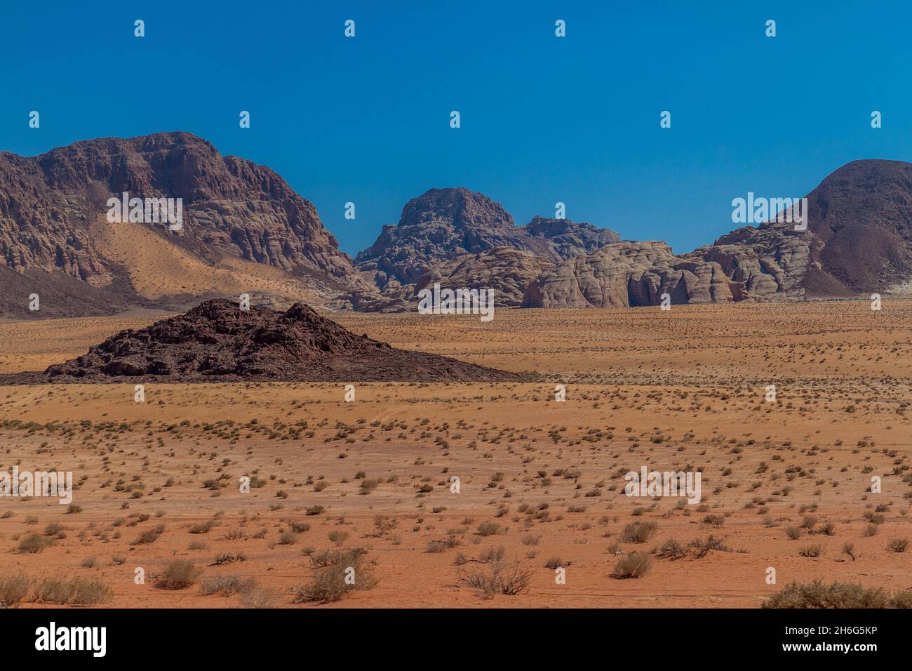 Paesaggio del deserto di Wadi Rum, Giordania Foto Stock
