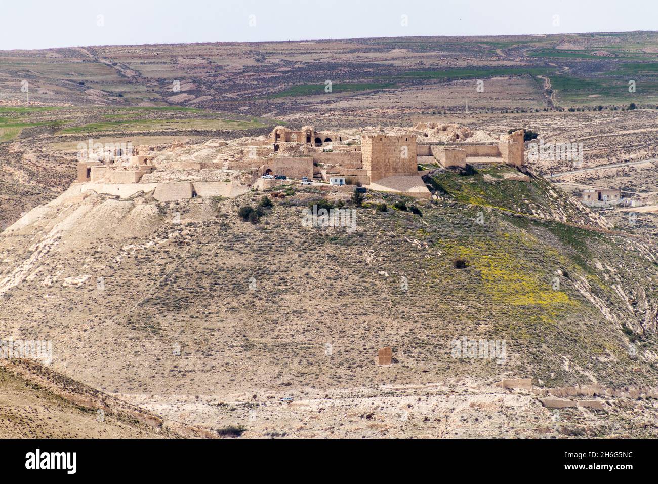 Vista del castello di Shobak in Giordania Foto Stock