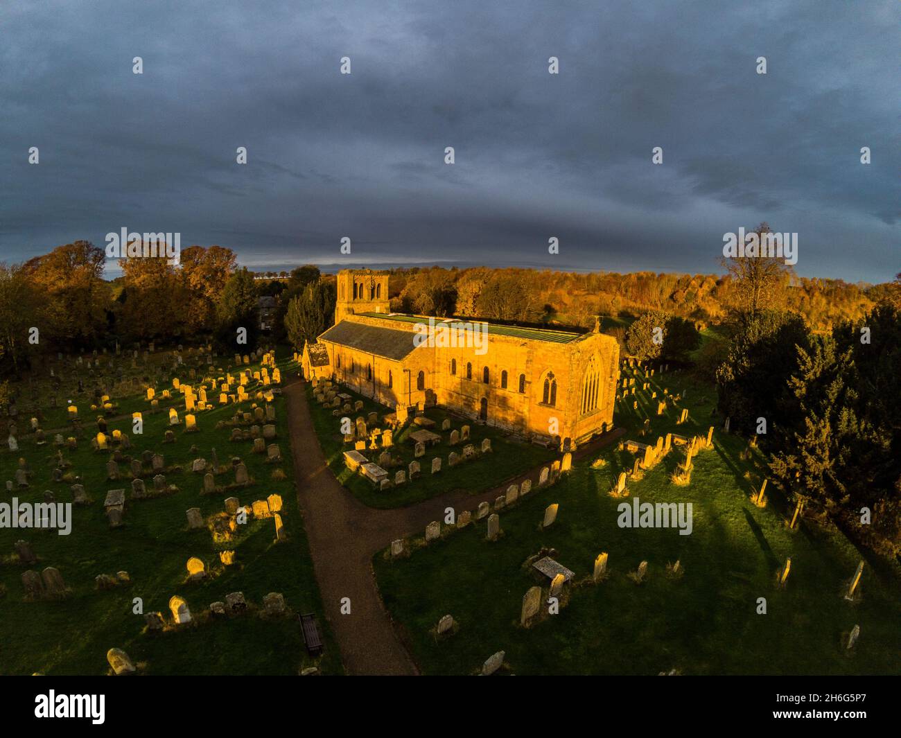 St Cuthbert's Church, Norham, Northumberland, Inghilterra, Foto Stock