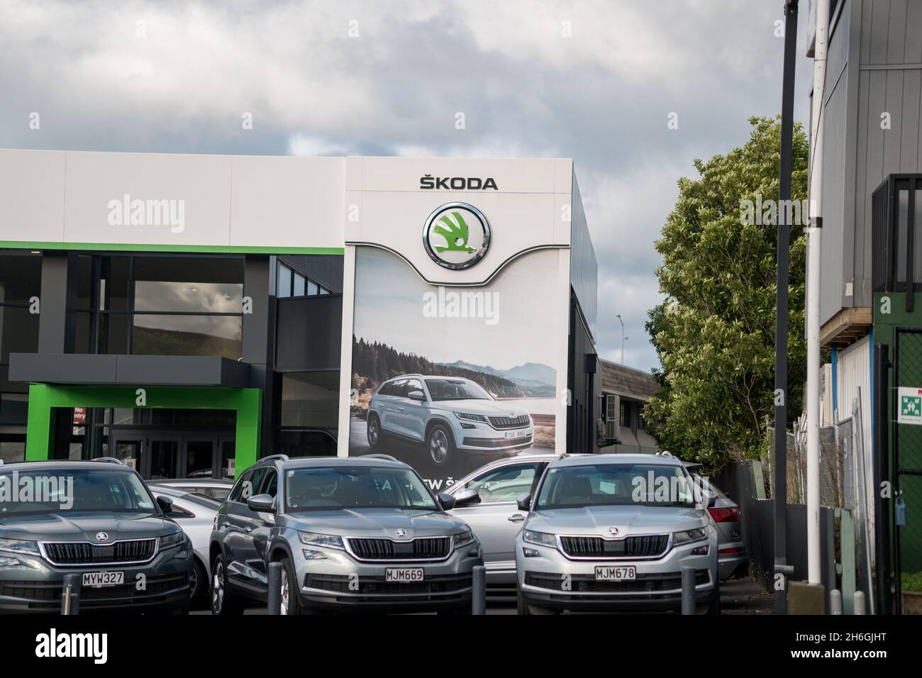 Negozio Skoda Auto ad Auckland, Nuova Zelanda Foto Stock