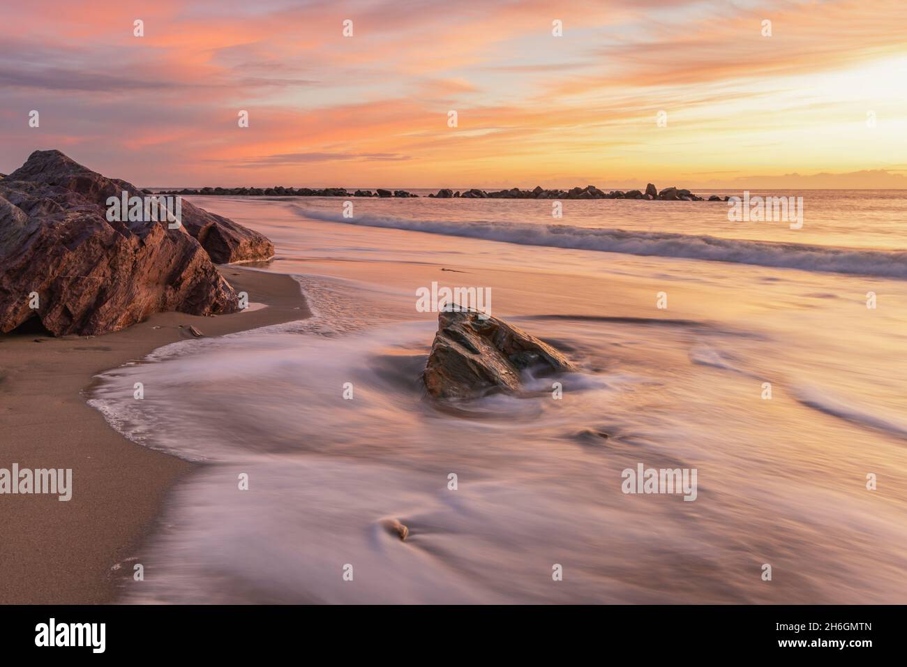 Sunrise Rosslare Strand Wexford Irlanda Foto Stock