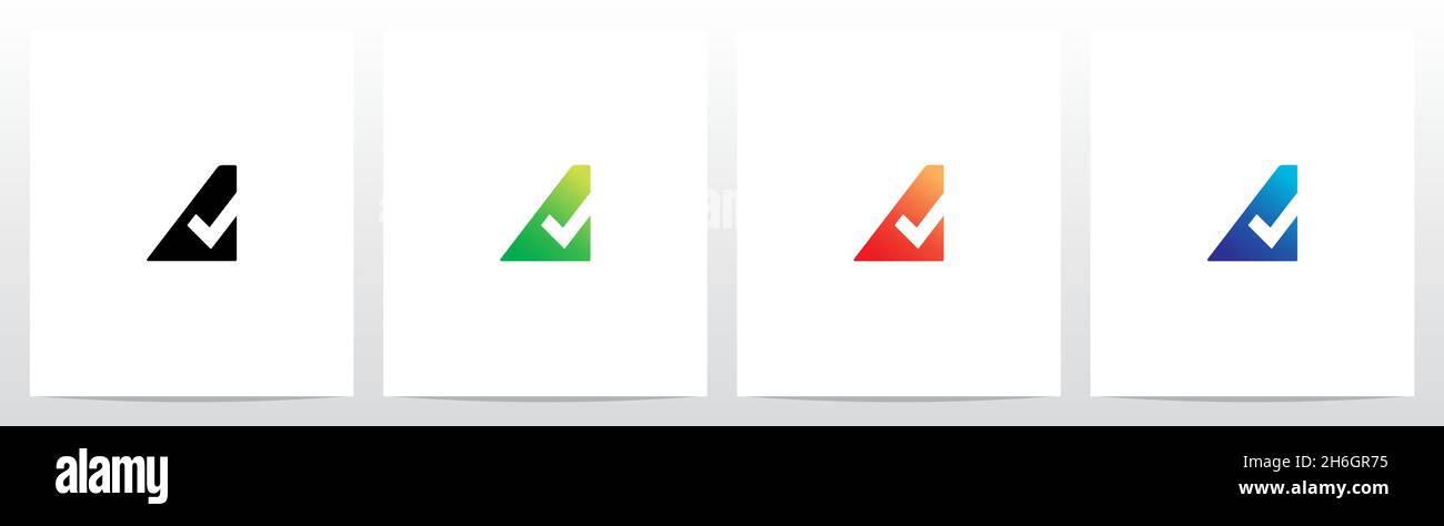 Spunta il simbolo sulla lettera moderna Logo Design A. Illustrazione Vettoriale