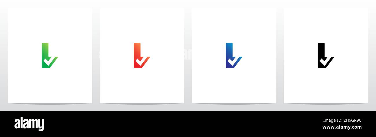 Spunta il simbolo sulla lettera moderna Logo Design L. Illustrazione Vettoriale