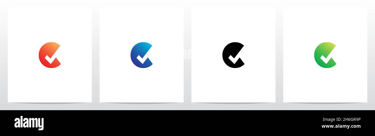 Spunta il simbolo sul logo Modern Letter Design C. Illustrazione Vettoriale