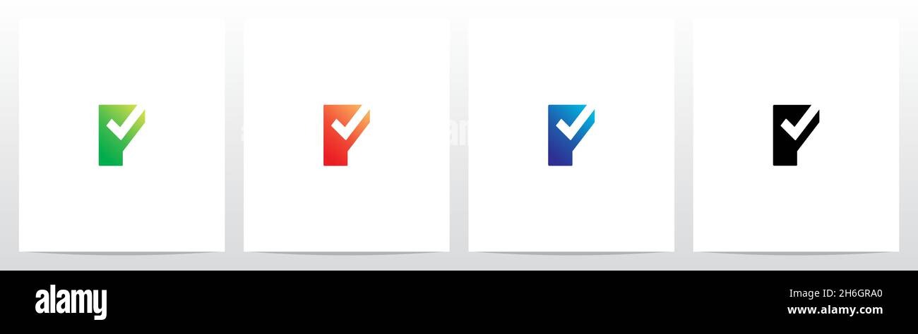 Spunta il simbolo sulla lettera moderna Logo Design P Illustrazione Vettoriale