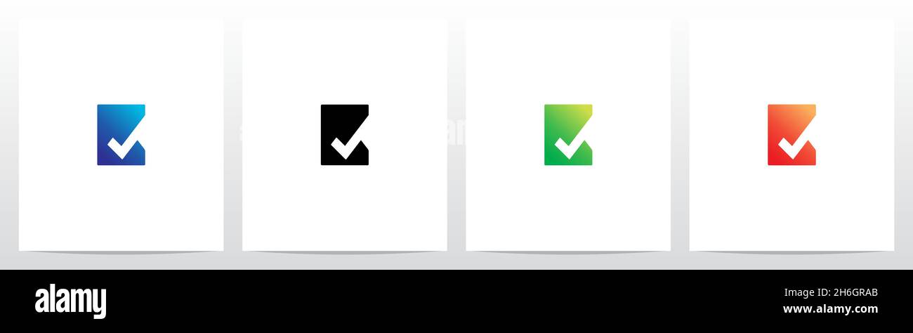 Spunta il simbolo sulla lettera moderna Logo Design B. Illustrazione Vettoriale