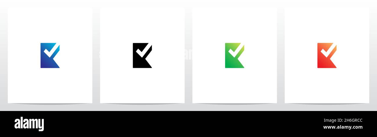 Spunta il simbolo sulla lettera moderna Logo Design R Illustrazione Vettoriale