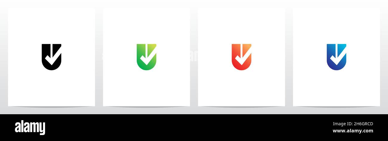 Seleziona simbolo su Modern Letter Logo Design U. Illustrazione Vettoriale