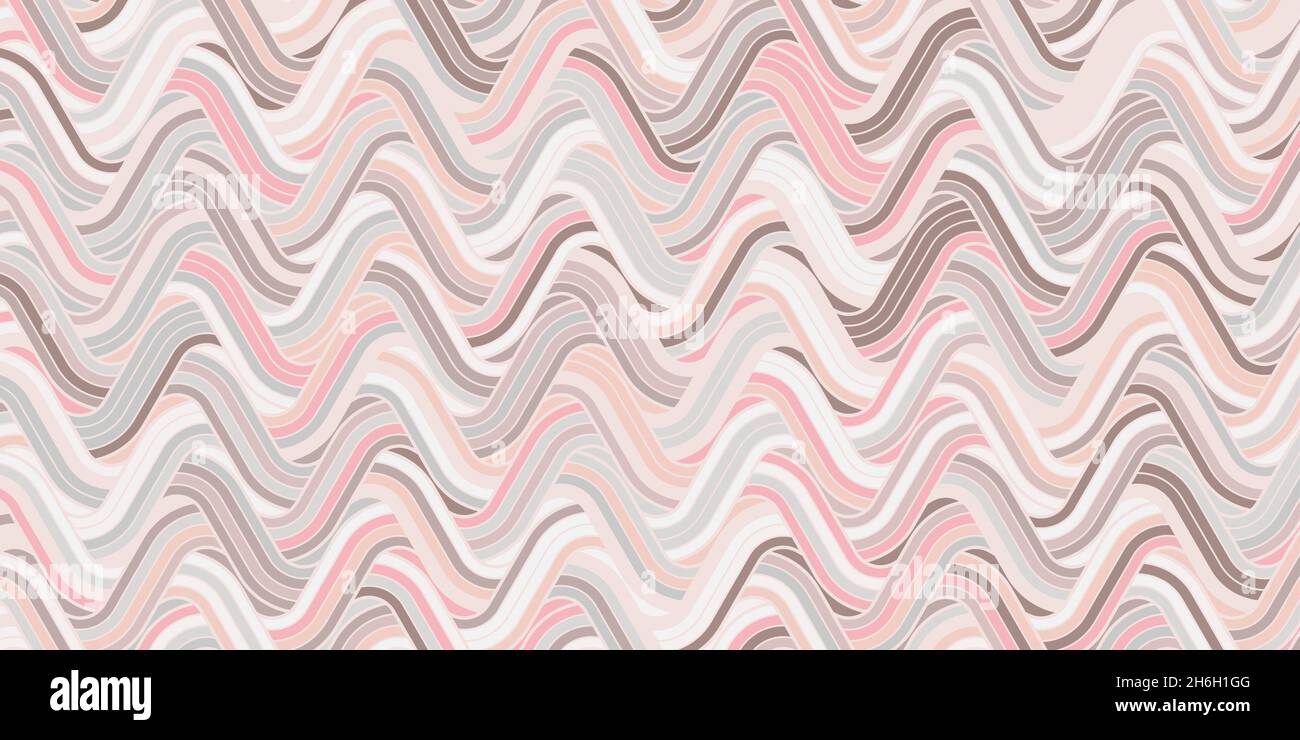 Motivo geometrico elegante sfondo rosa con linee a righe colore pastello onda Illustrazione Vettoriale