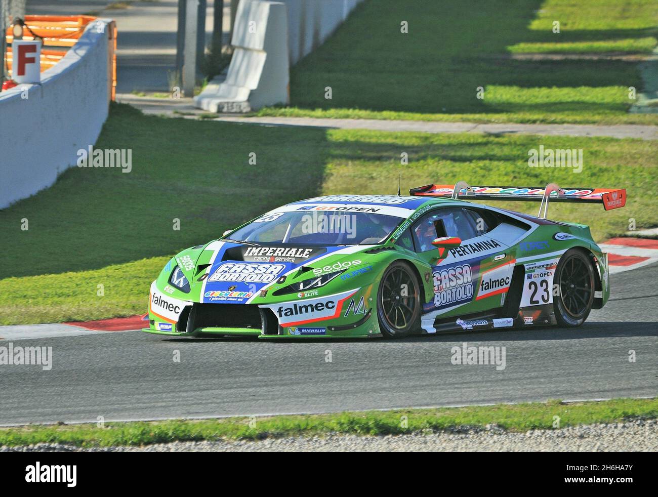 Lamborghini Huracan-Team Imperiale Racing nel campionato motorsport internazionale GT3 del Circuit de Barcelona Catalunya, Montmelo, Spagna Foto Stock