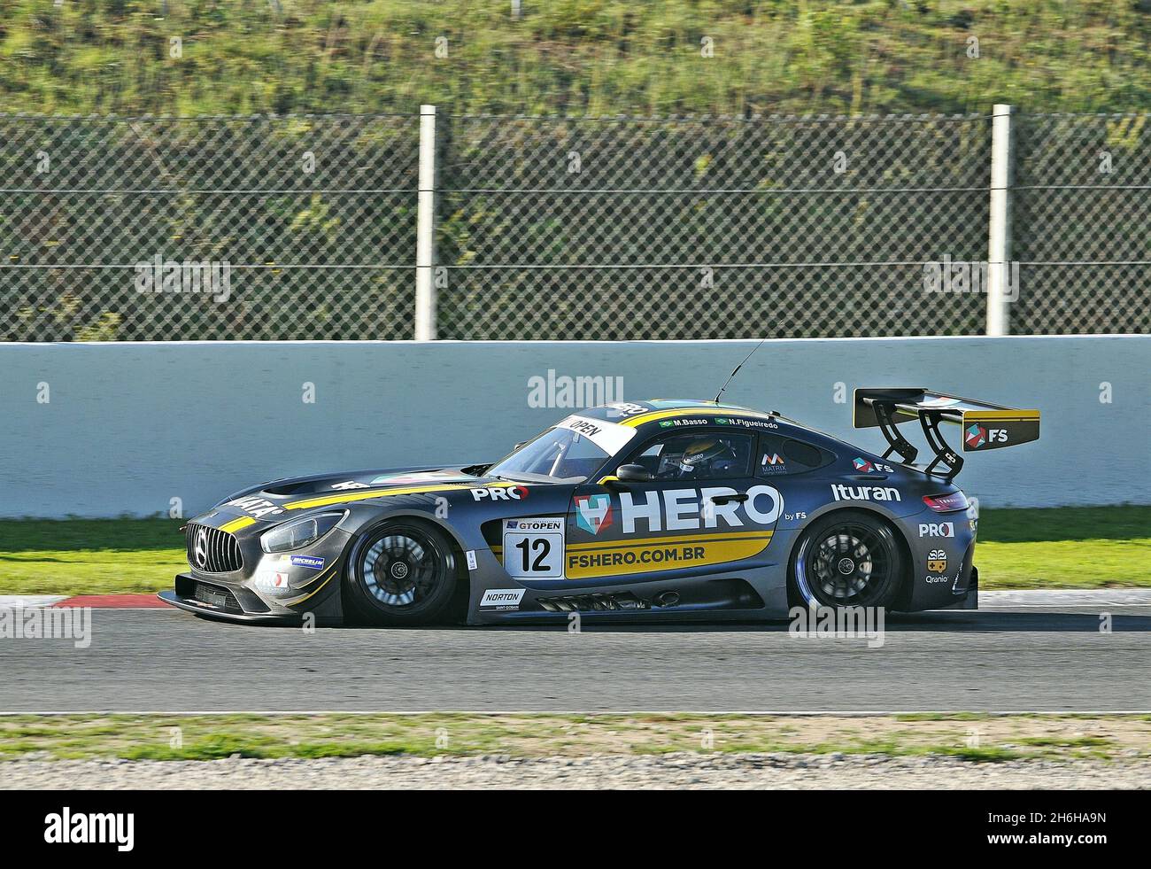 Mercedes AMG GT3-Team Sport e voi al campionato internazionale di motorsport GT3 del circuito di Barcellona Catalunya, Montmelo, Catalogna, Spagna Foto Stock