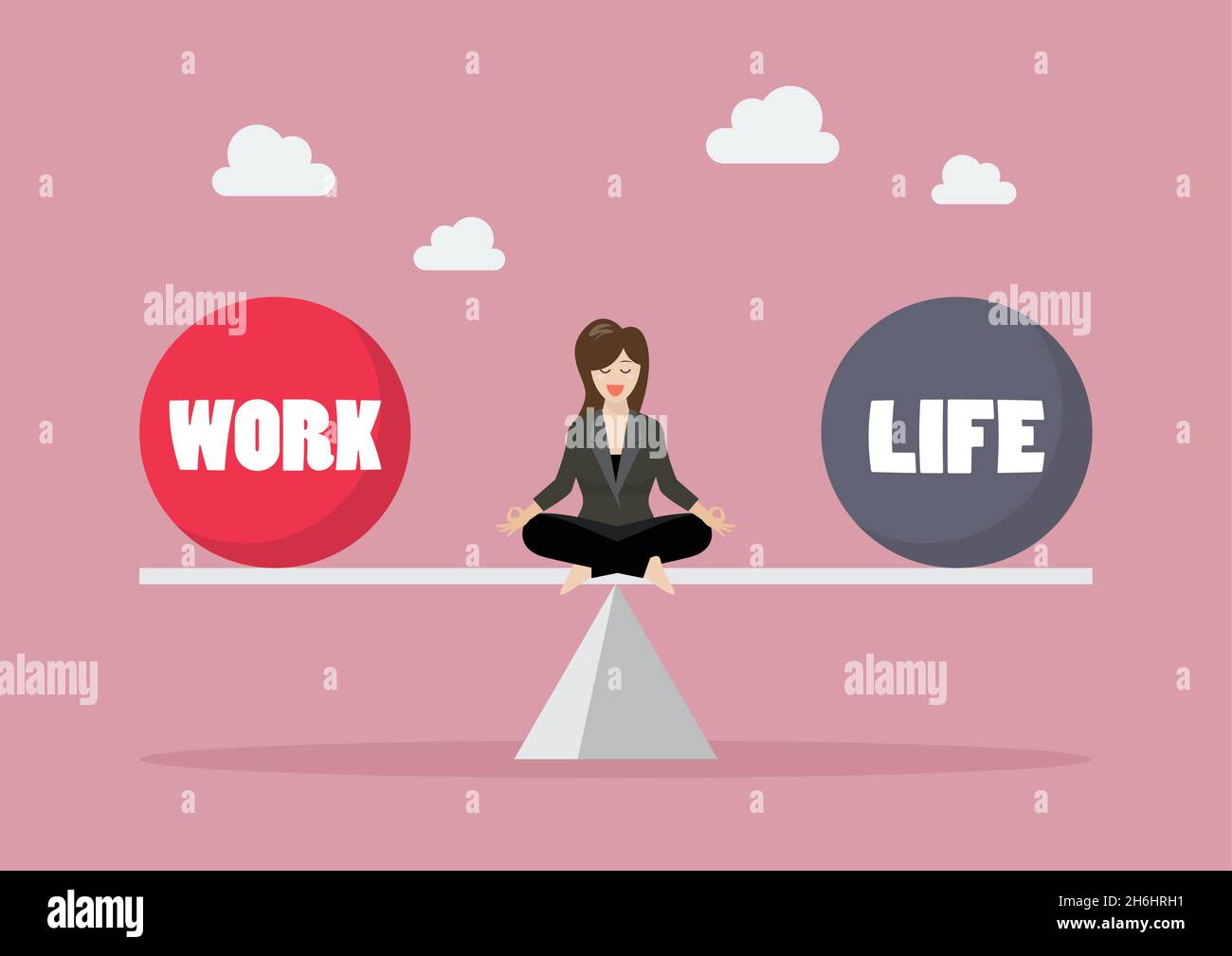 Concetto di equilibrio della vita lavorativa. Illustrazione vettoriale Illustrazione Vettoriale