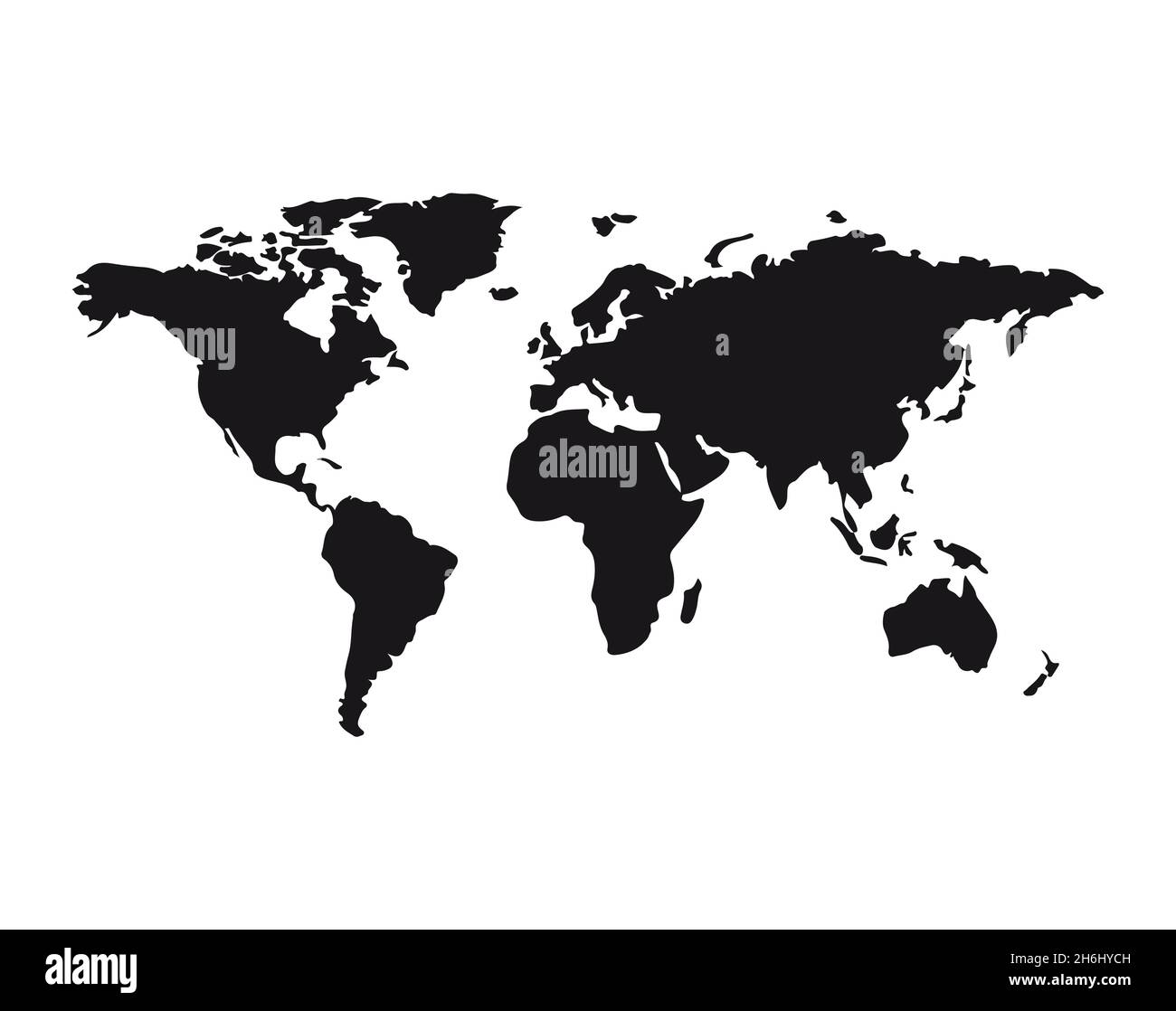 Mappa del mondo Silhouette. Modello di illustrazione vettoriale. Mappa del mondo Silhouette. Modello di illustrazione vettoriale. Illustrazione Vettoriale