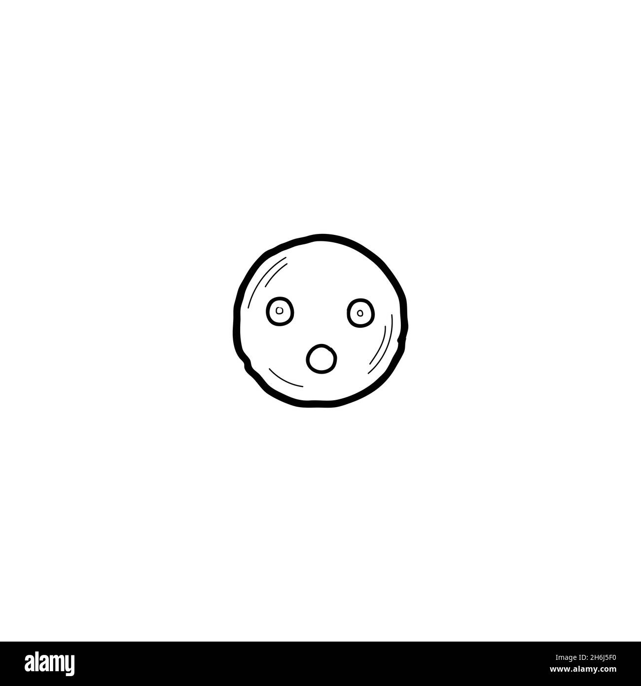 Confondere il doodle disegnato a mano emoji Illustrazione Vettoriale