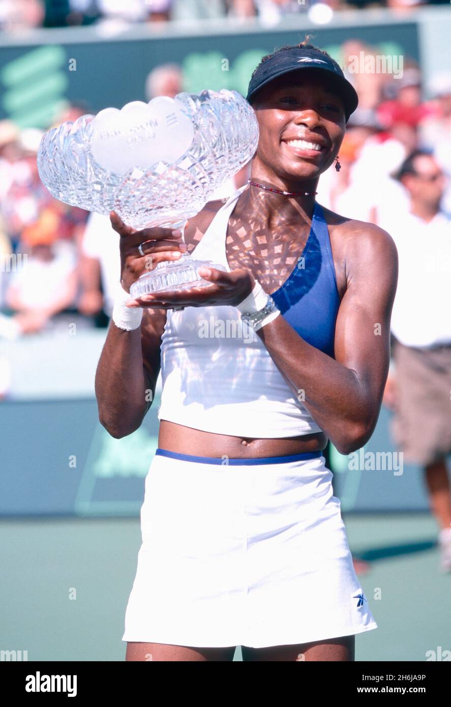 Tennista americano Venus Williams, Masters, Miami 2001 Foto Stock