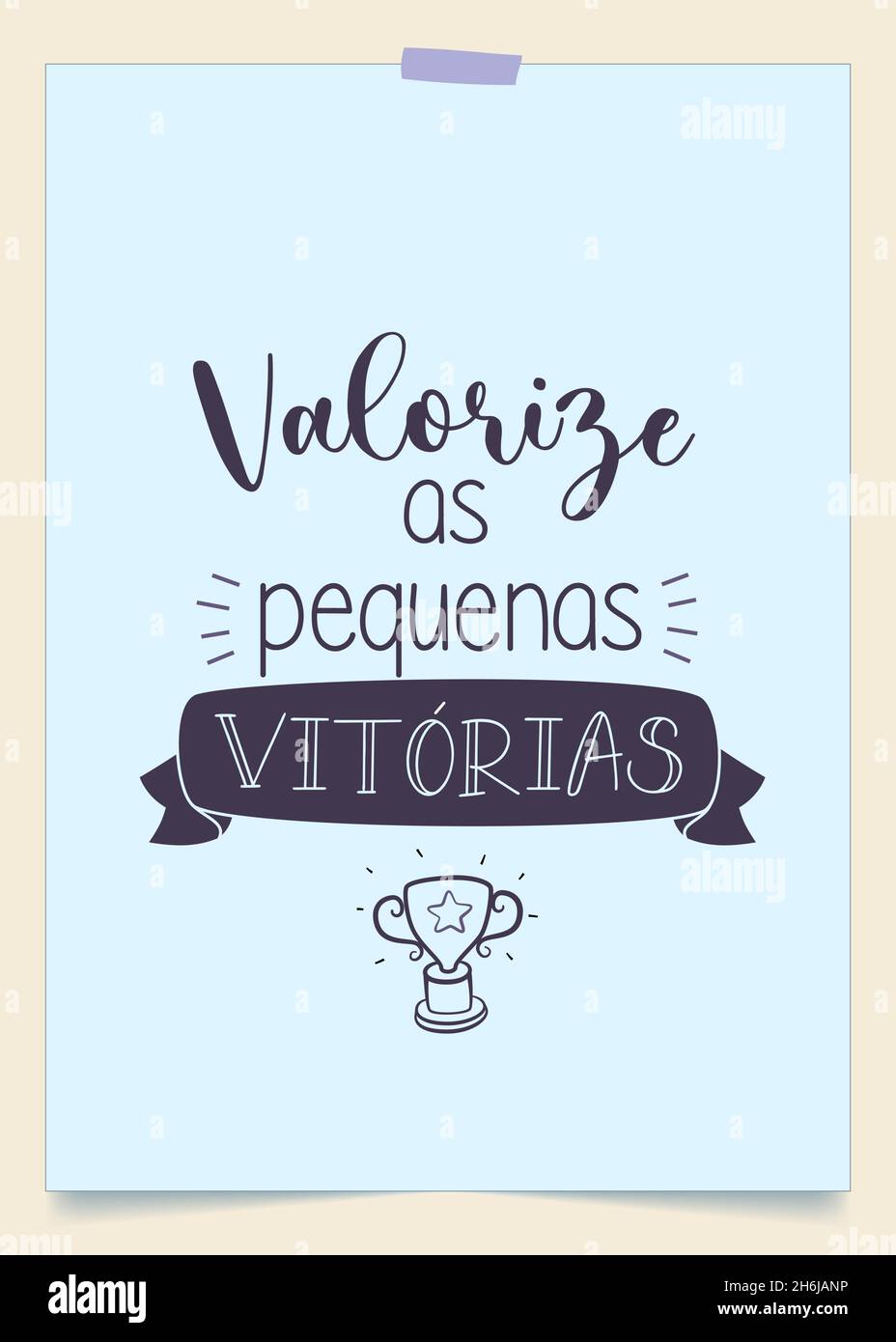 Frase di vita della lezione portoghese brasiliana. Traduzione - sia felice, non perfetto. Illustrazione Vettoriale