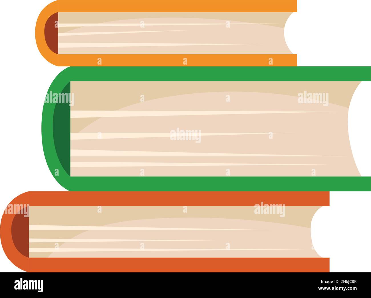 Libri di testo a pila piatta. Pile di libri per la lettura di lezioni o manuali, vettore cartoon isolato su sfondo bianco Illustrazione Vettoriale