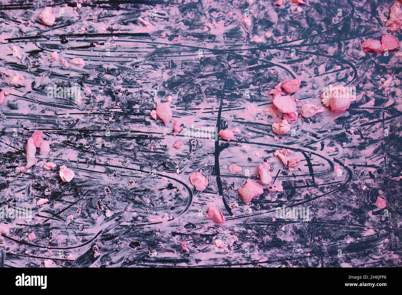 Arte della scuola fatta da un bambino, texture di sfondo. Foto Stock