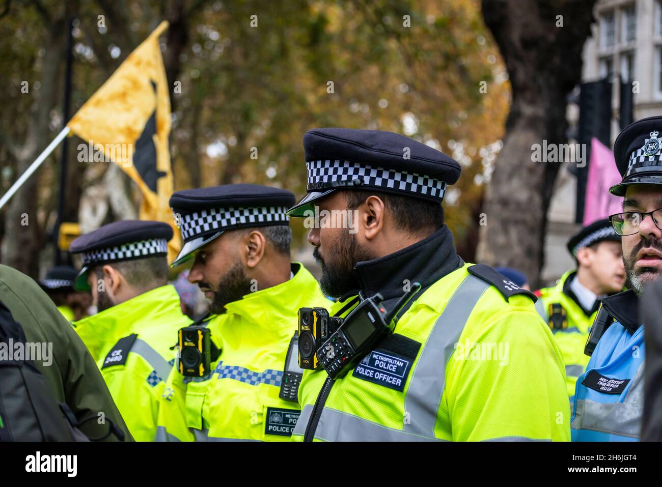 Protesta contro Lord Mayor Show, Rise and Rebel march, Extinction Rebellion, Londra, Regno Unito. 13 novembre 2021 Foto Stock