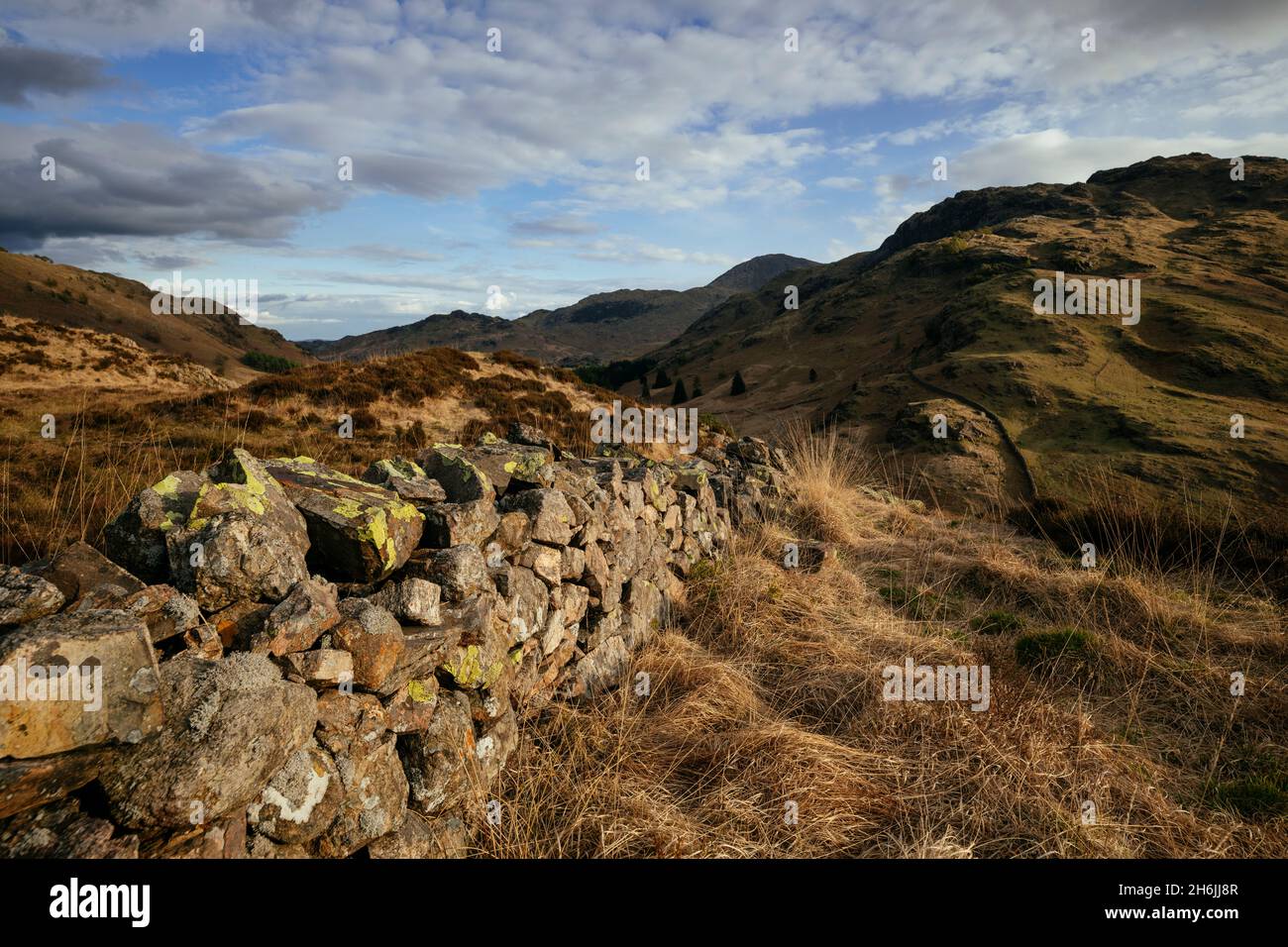 Langdale Valley, Parco Nazionale del Distretto dei Laghi, Sito Patrimonio Mondiale dell'UNESCO, Cumbria, England, Regno Unito, Europa Foto Stock