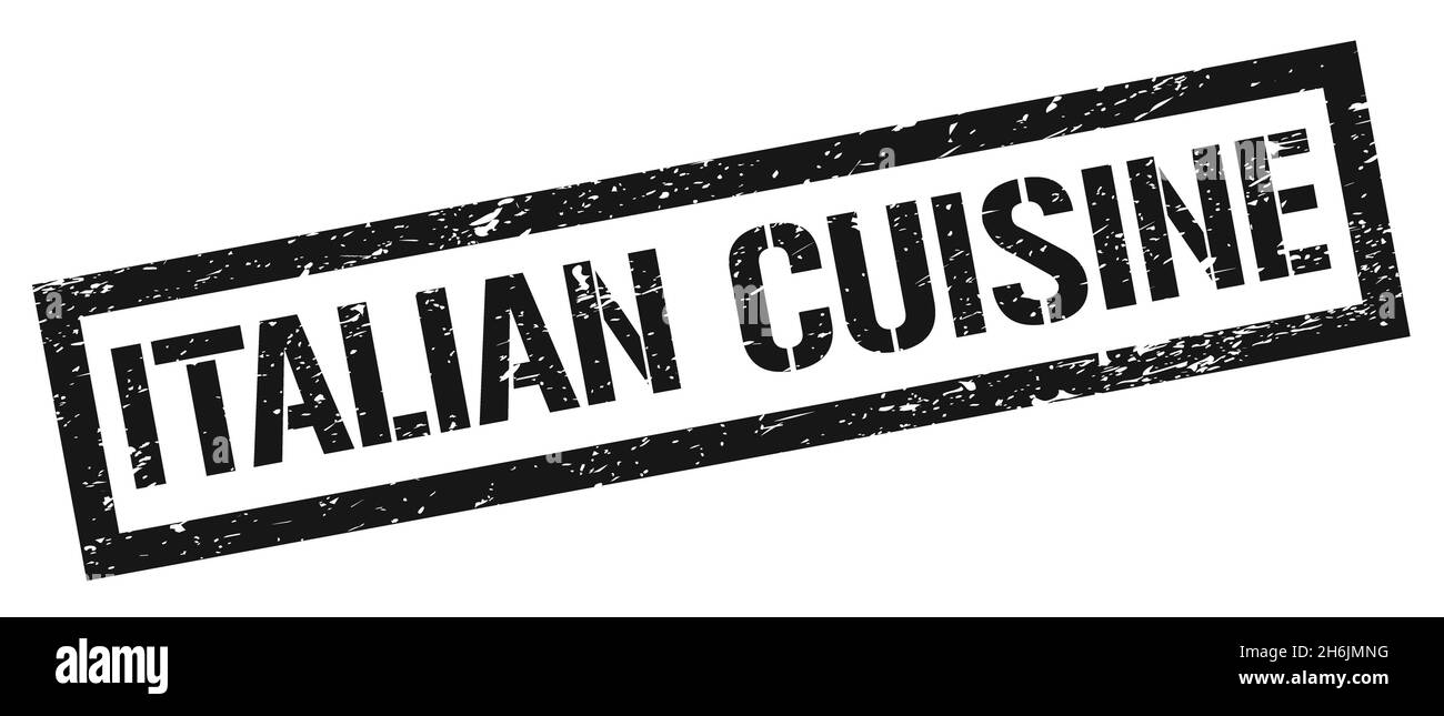 CUCINA ITALIANA nero grungy rettangolo timbro segno. Foto Stock