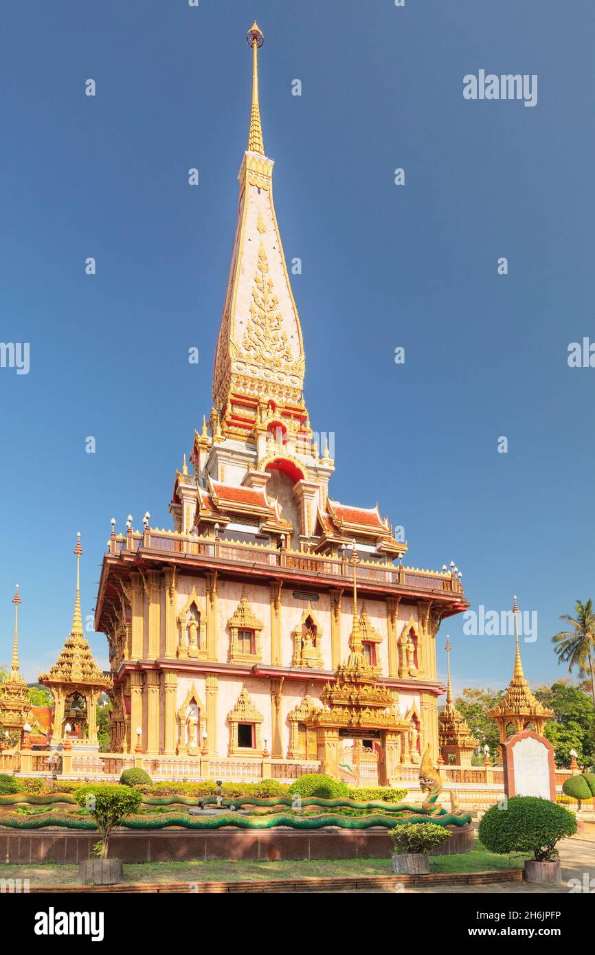 Wat Chalong tempio, Phuket, Thailandia, Sud-est asiatico, in Asia Foto Stock
