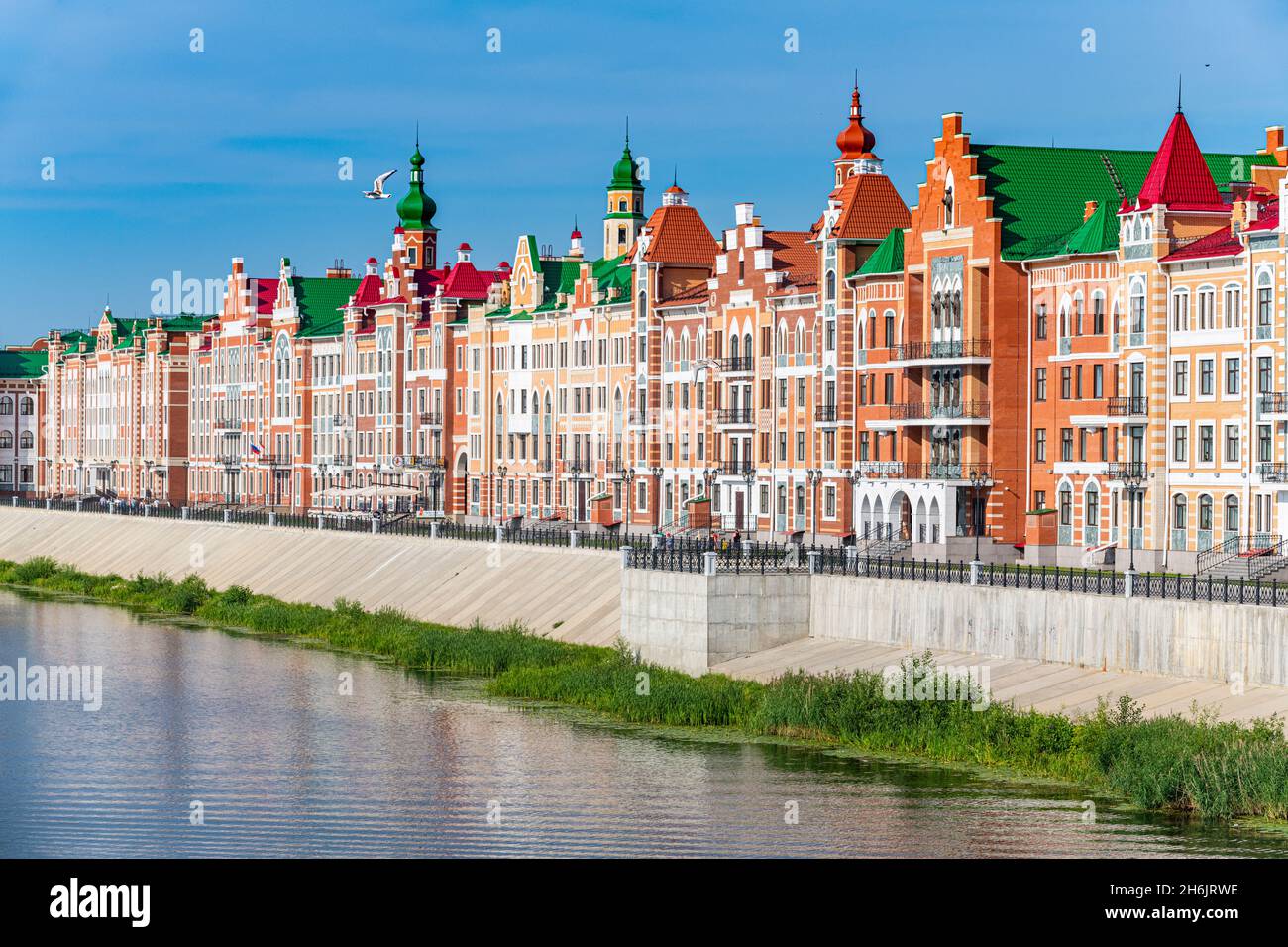 Case costruite nello stile di Bruges a Yoshkar-Ola, Mari-El, Russia, Europa Foto Stock