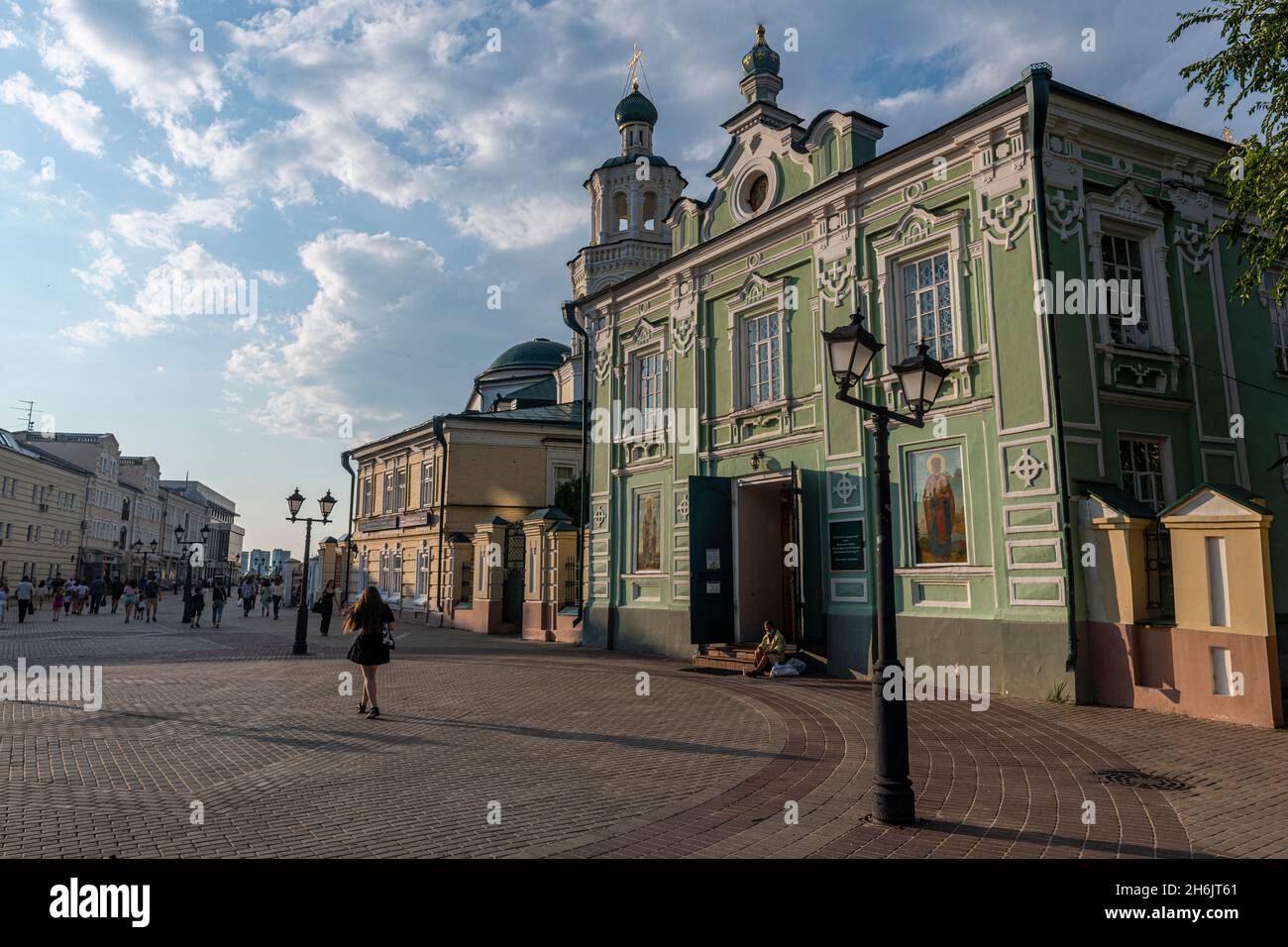 Zona pedonale, Kazan, Repubblica del Tatarstan, Russia, Europa Foto Stock