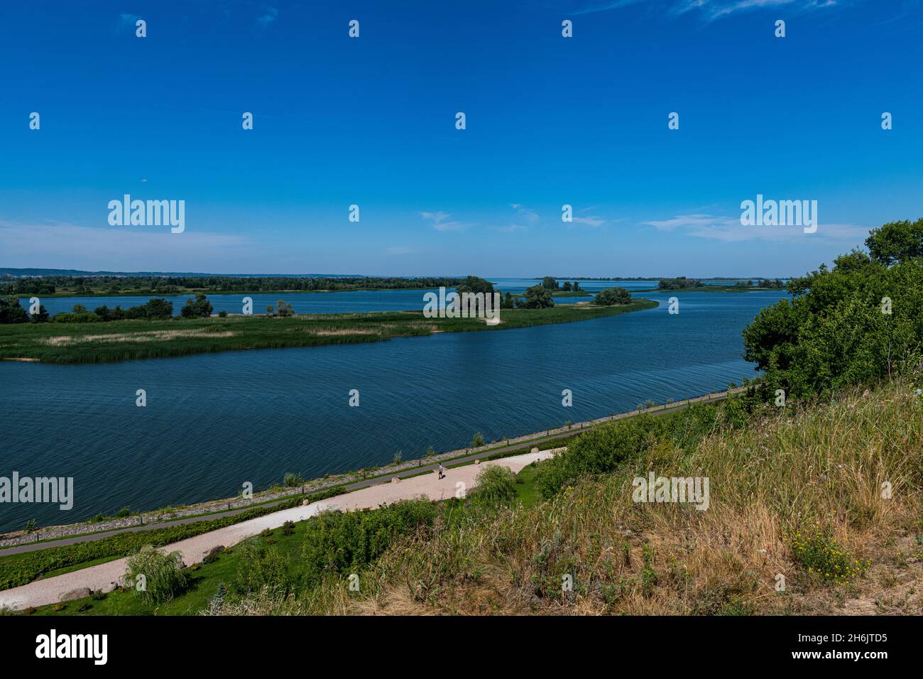 Vista sul fiume Volga, Bolgar, Repubblica di Tatarstan, Russia, Europa Foto Stock