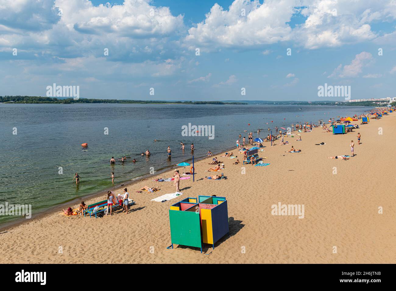 Rive del fiume del Volga, Samara, Russia, Europa Foto Stock