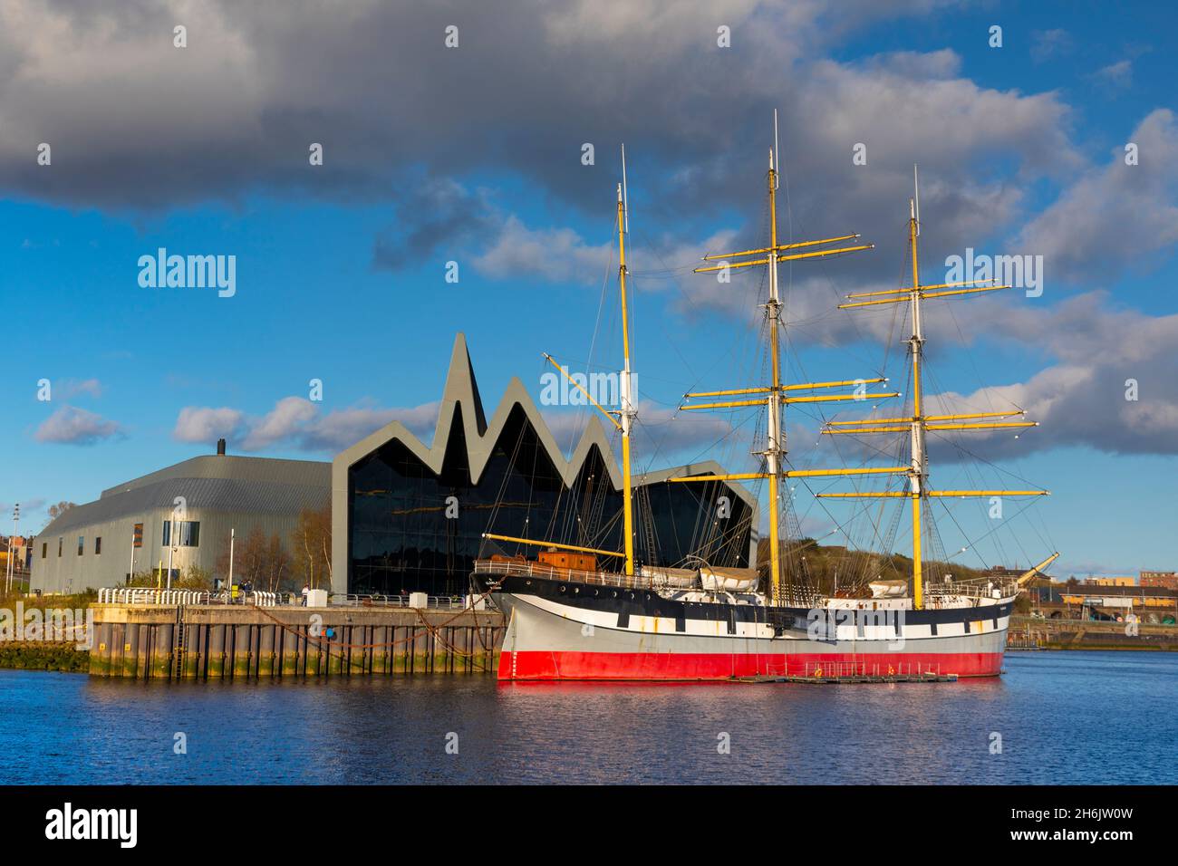 The Tall Ship Glenlee, Riverside Museum, River Clyde, Glasgow, Scozia, Regno Unito, Europa Foto Stock