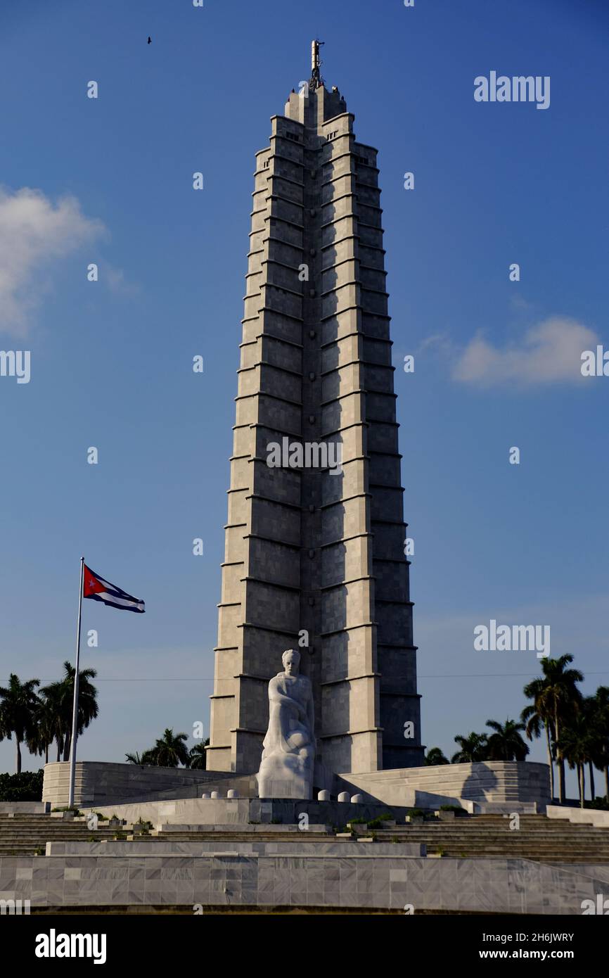 Monumento a Jose Marti in Plaza de la Revolucion (Piazza della Rivoluzione, l'Avana, Cuba, Indie Occidentali, America Centrale Foto Stock