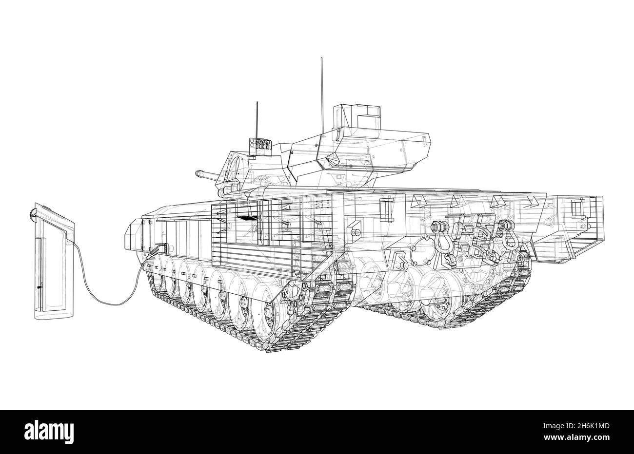 Schema della stazione di carica del serbatoio elettrico Foto Stock