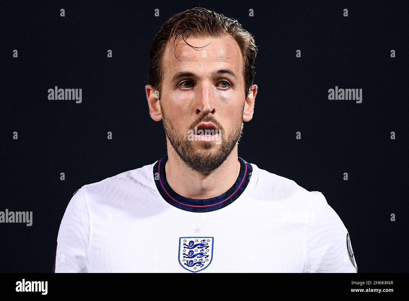 Serravalle, San Marino. 15 novembre 2021. Harry Kane d'Inghilterra si presenta durante la partita di calcio della Coppa del mondo FIFA 2022 tra San Marino e l'Inghilterra. Credit: Nicolò campo/Alamy Live News Foto Stock