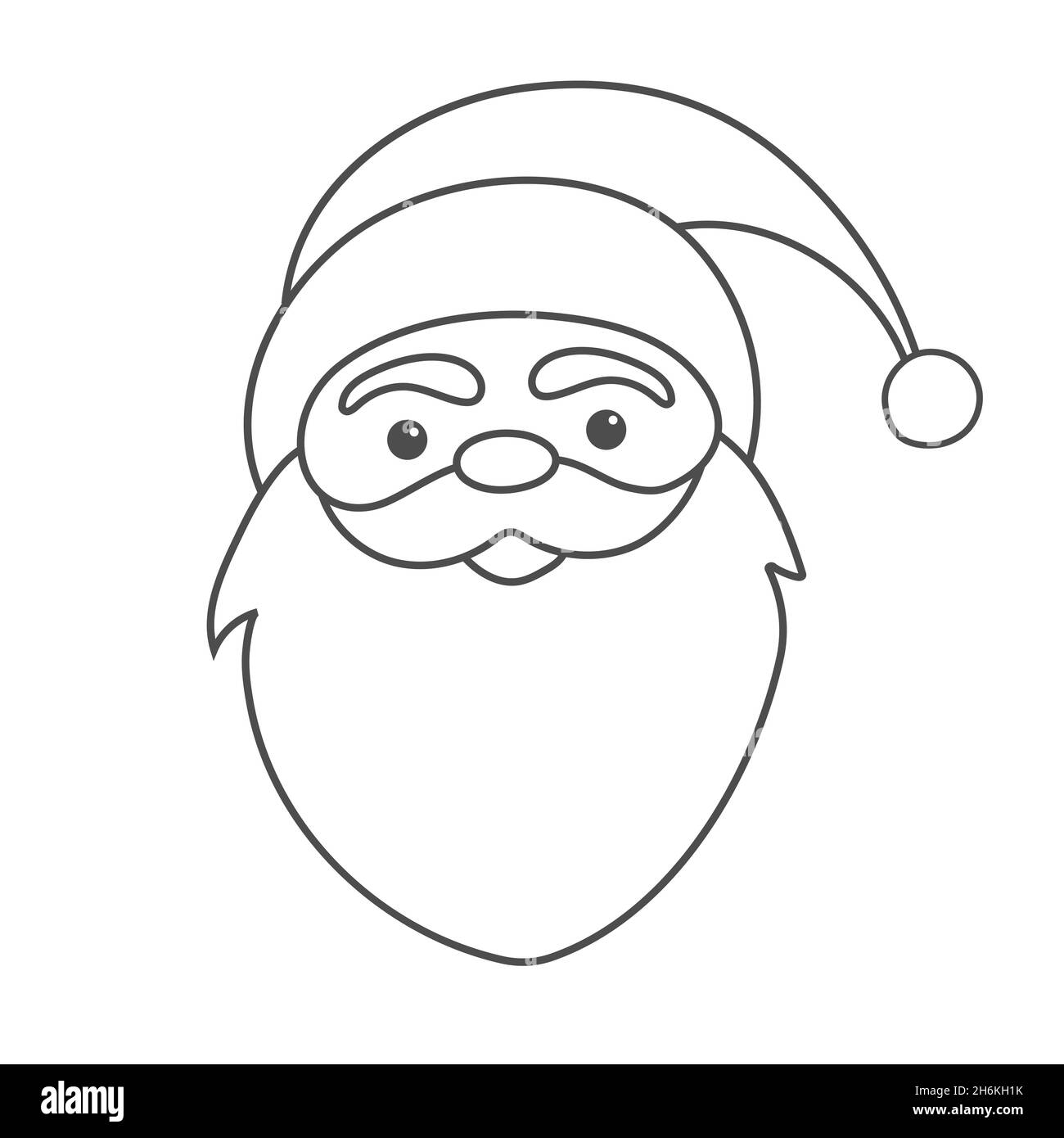 Babbo Natale. Un contorno vuoto per i saluti di Natale e Capodanno, libri da  colorare, stampa e francobollo, stampi in silicone, applicazioni e design  creativo. F Immagine e Vettoriale - Alamy