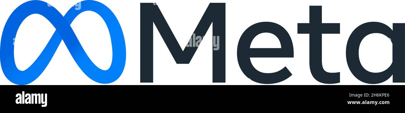 Odessa, Ucraina, 11 novembre 2021: Meta il nuovo logo del nome facebook sullo schermo del telefono. Immagine delle icone dei social media isolata su sfondo bianco Illustrazione Vettoriale