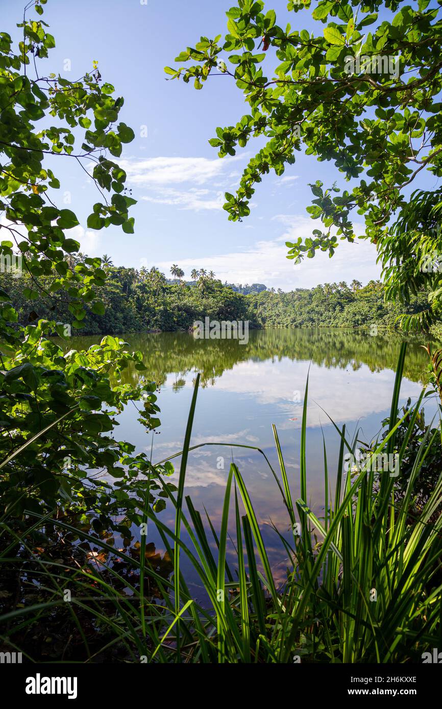 Lago di coccodrillo sull'isola di Tetepare nella provincia occidentale delle Isole Salomone. Foto Stock